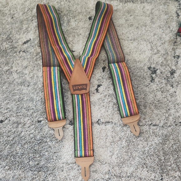 Vintage Levi's Vibrant Striped Suspenders - Picture 1 of 4
